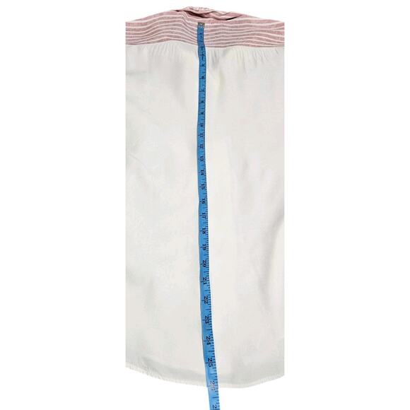 Vtg Try 1 Button-Up Top USA Pink White Floral Striped Colorblock Womens M 80s - Picture 8 of 8